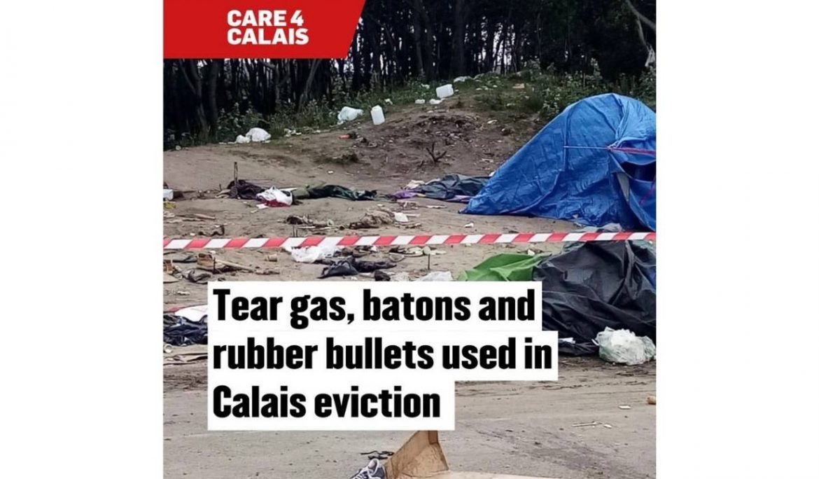 Problems at a Calais eviction